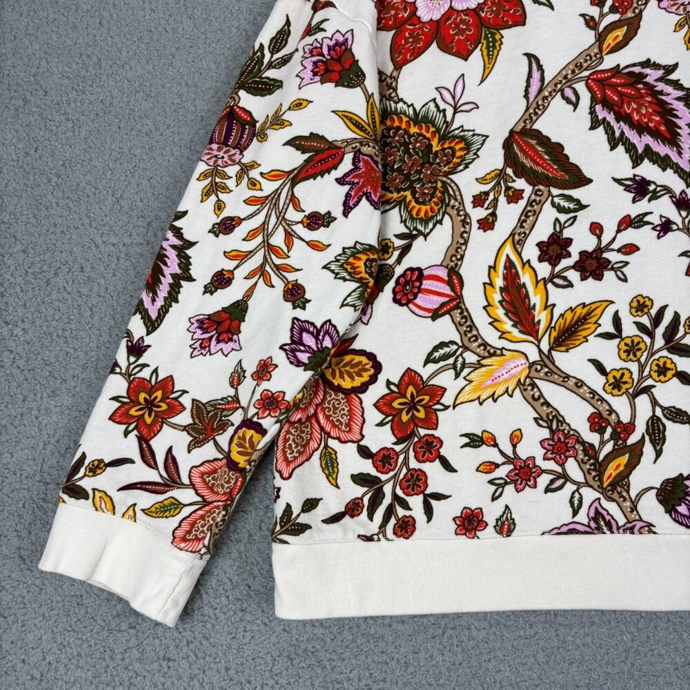 Talbots Floral Top XL Crewneck Sweatshirt Blooming Jacobean 100% Cotton 2025 - Picture 5 of 15